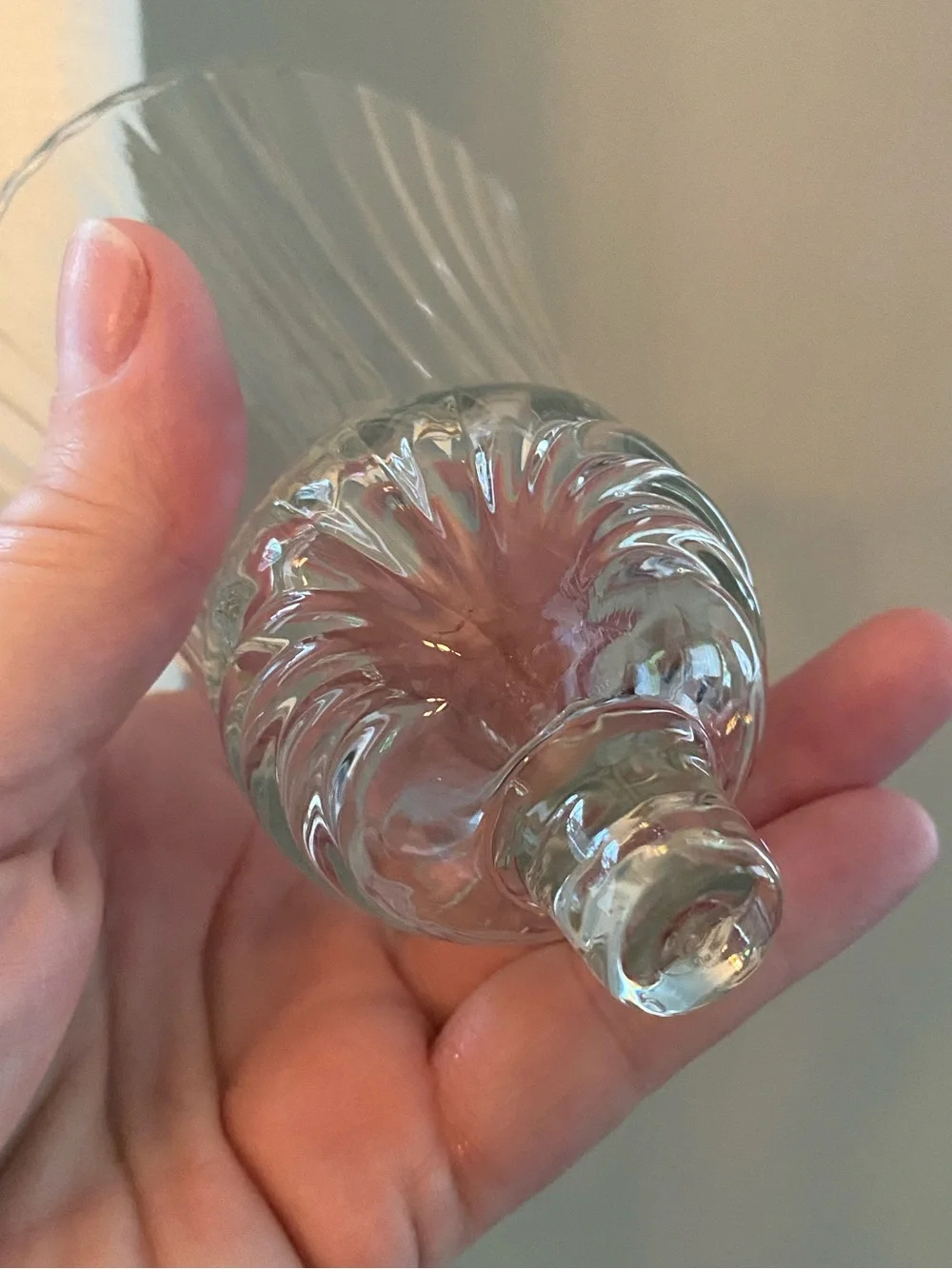 Vintage Homco Home Interiors Renaissance clear glass votive candle holder tulip